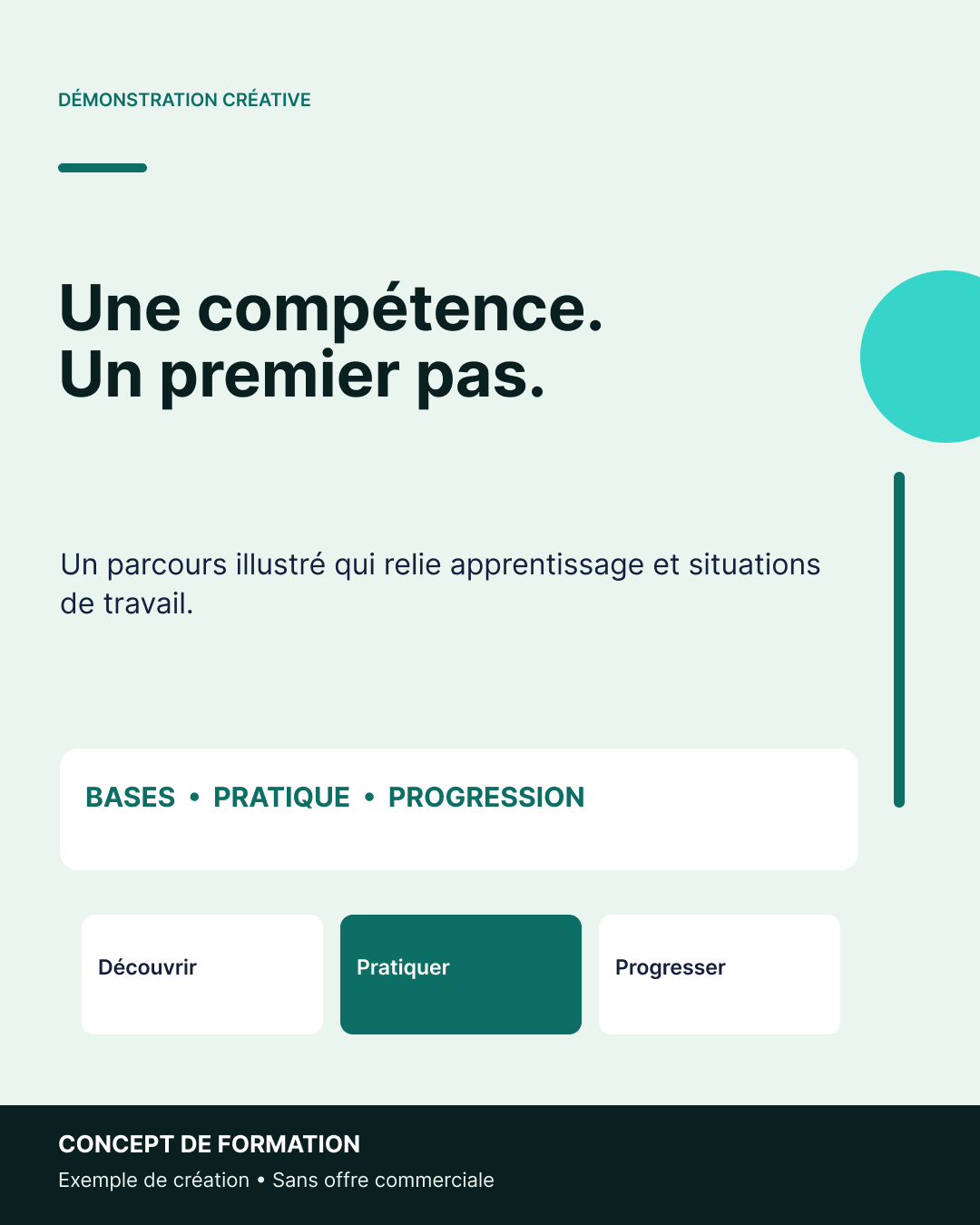 P12-B, concept de formation : « Une compétence. Un premier pas. »
