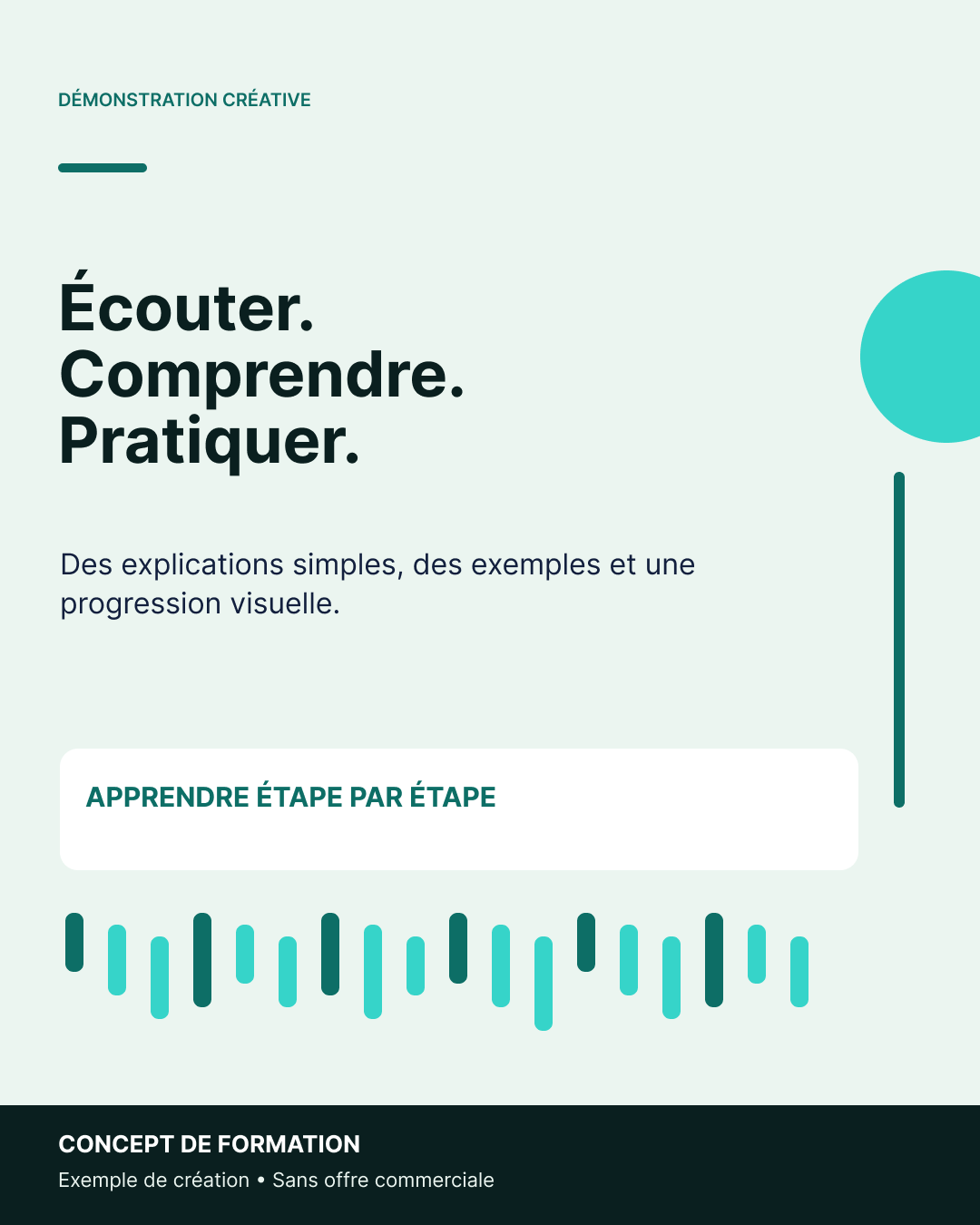 P12-B, concept de formation : « Écouter. Comprendre. Pratiquer. »